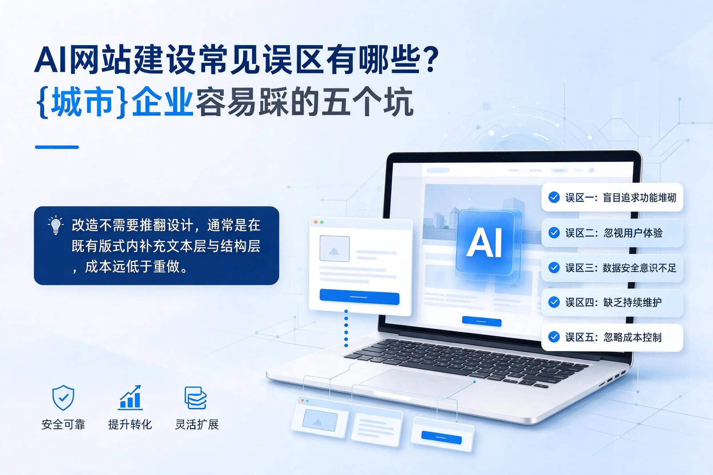 AI网站建设常见误区有哪些?延边企业容易踩的五个坑